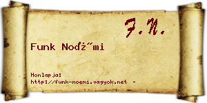 Funk Noémi névjegykártya